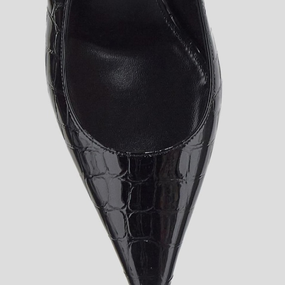 Saint Laurent YSL Vendome glossed croc-effect leather slingback pump Size 40 NWT - Picture 6 of 6